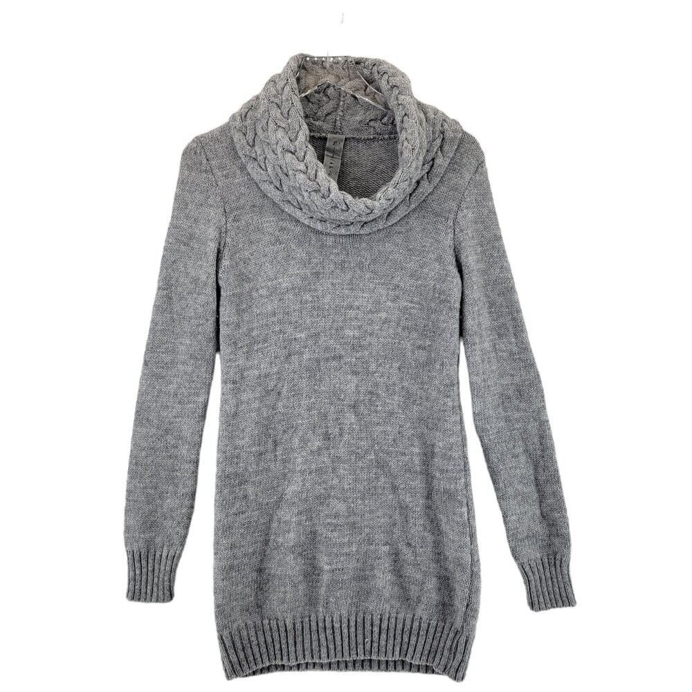Elsamanda Alpaca Wool Blend Cowl‎ Neck Tunic Sweater Gray Size Medium